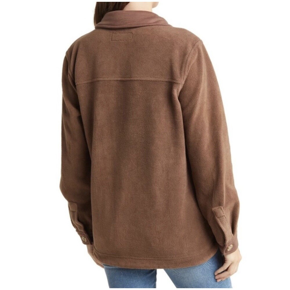 Blank NYC Shacket Brown Fleece Button Front Cozy Soft Boho L - Picture 2 of 12
